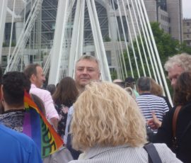 Face in the crowd: Daniel Vogel on Hungerford Bridge